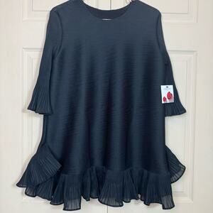 Nabisplace Chloe Pleated Ruffle Black Dress NWT